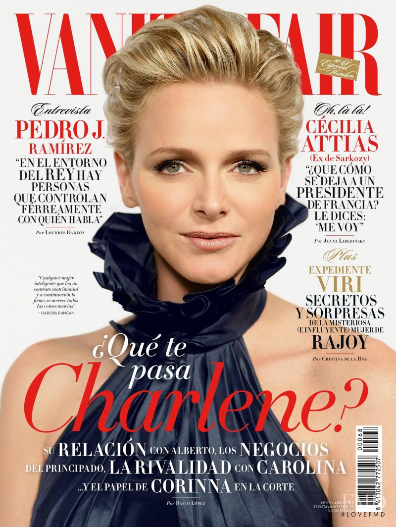 Charlene of Mónaco featured on the Vanity Fair Spain cover from April 2014