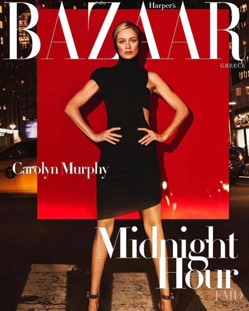 Carolyn Murphy featured on the Harper\'s Bazaar Greece cover from December 2018
