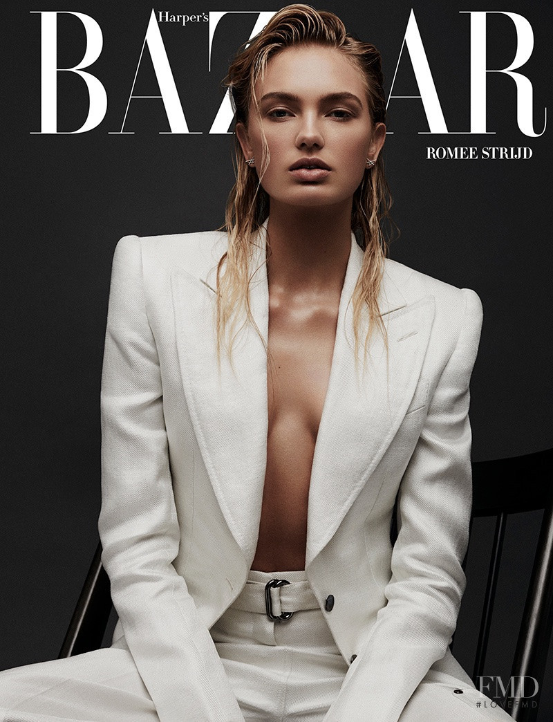 Romee Strijd featured on the Harper\'s Bazaar Greece cover from March 2018