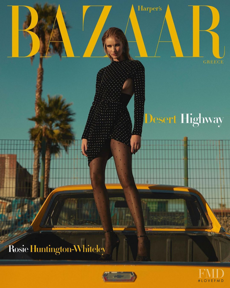 Rosie Huntington-Whiteley featured on the Harper\'s Bazaar Greece cover from December 2019