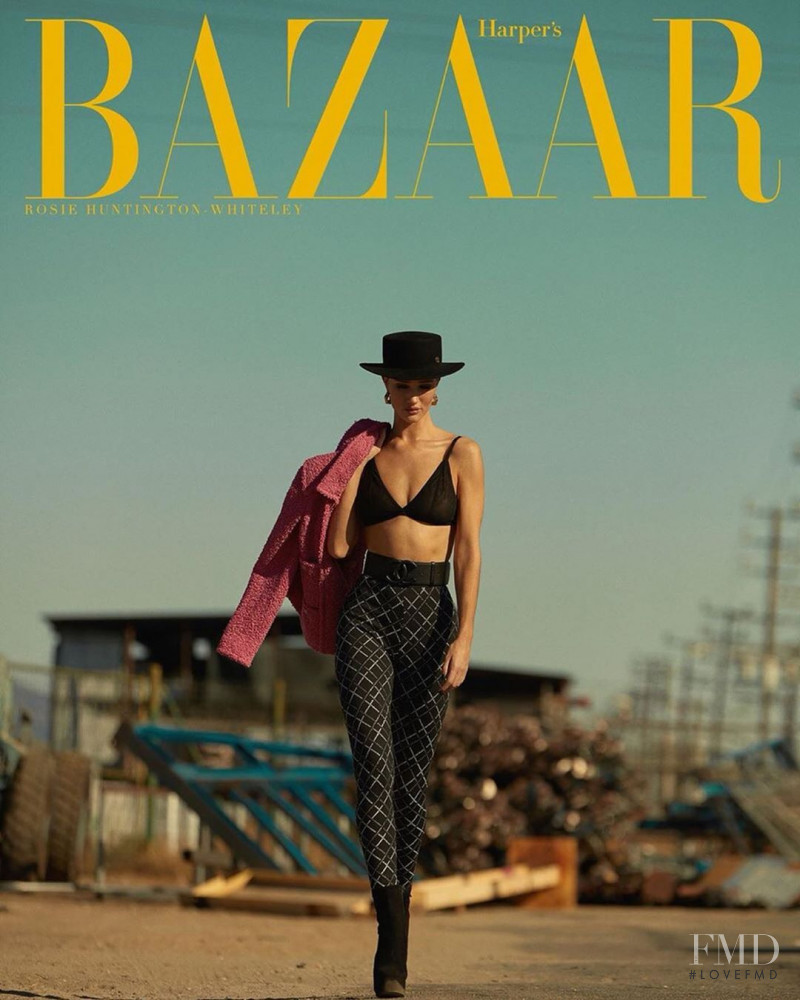 Rosie Huntington-Whiteley featured on the Harper\'s Bazaar Greece cover from December 2019