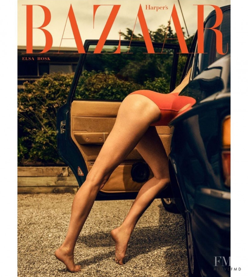 Elsa Hosk featured on the Harper\'s Bazaar Greece cover from August 2020