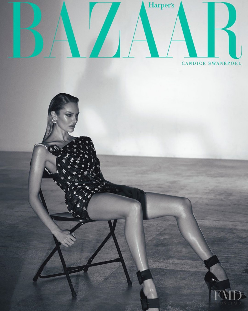 Candice Swanepoel featured on the Harper\'s Bazaar Greece cover from February 2020