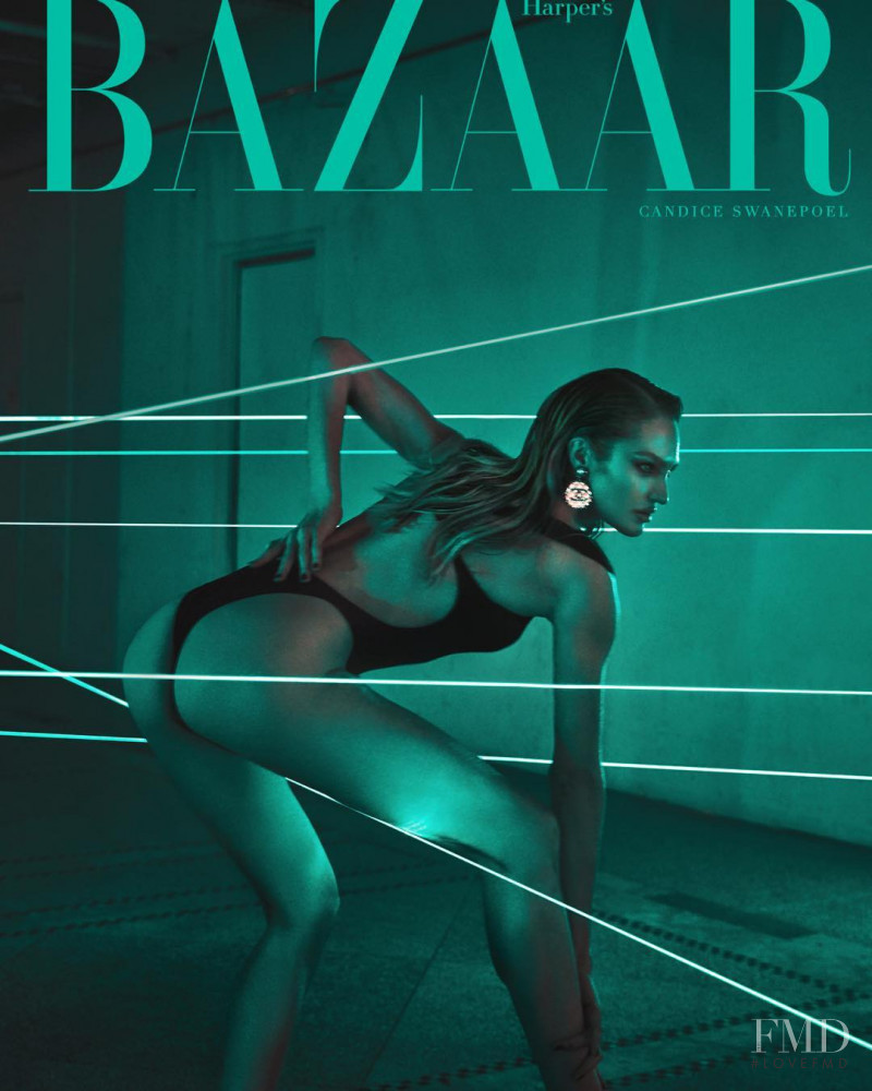 Candice Swanepoel featured on the Harper\'s Bazaar Greece cover from February 2020