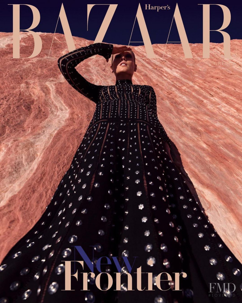 Toni Garrn featured on the Harper\'s Bazaar Greece cover from January 2020