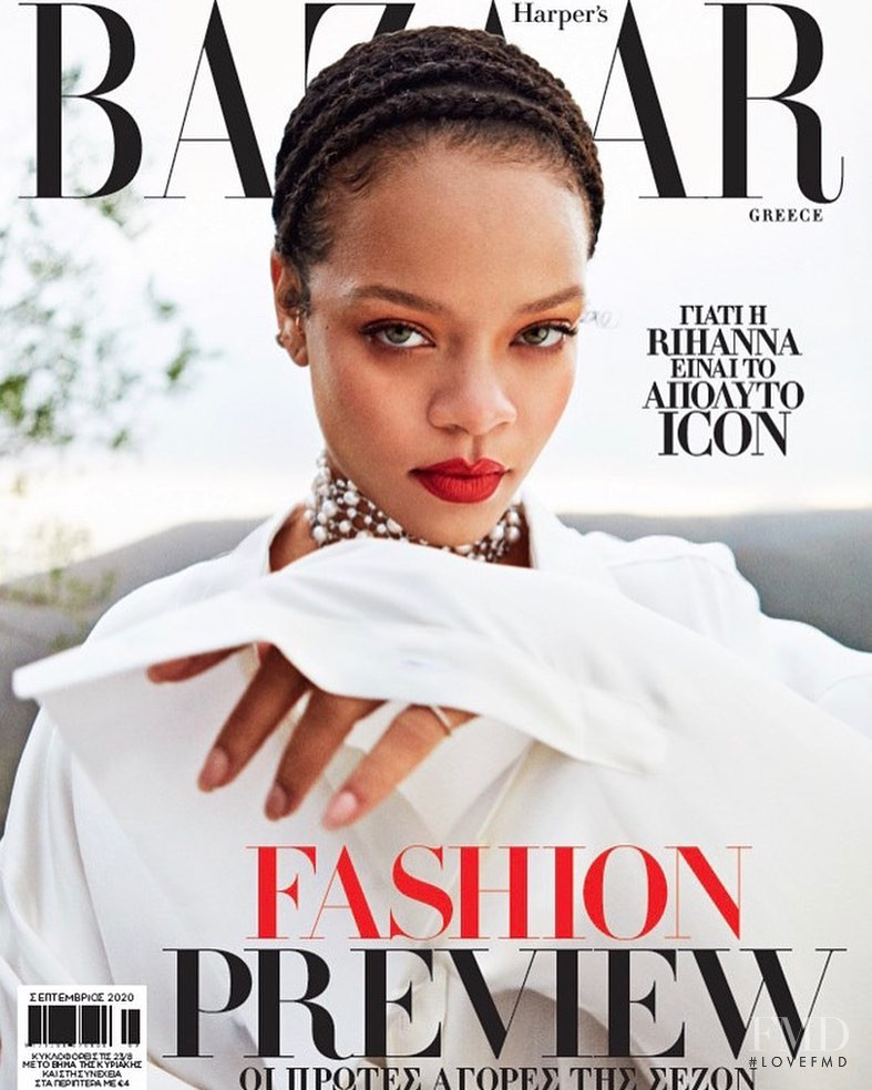 Rihanna featured on the Harper\'s Bazaar Greece cover from September 2020