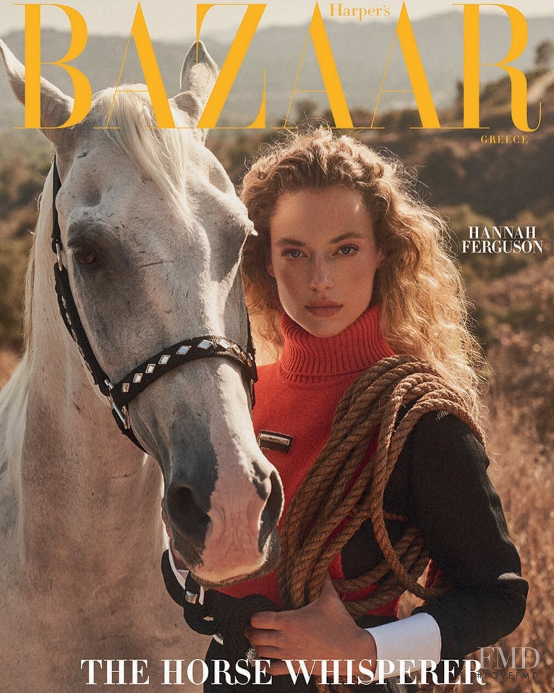 Hannah Ferguson featured on the Harper\'s Bazaar Greece cover from October 2021