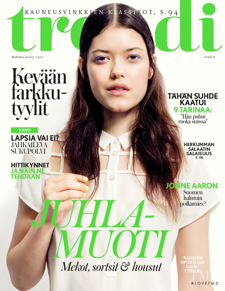 Anna Nevala featured on the trendi cover from April 2013