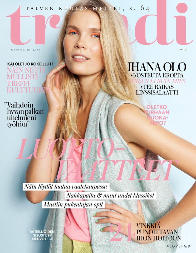 Inka Colliander featured on the trendi cover from January 2013