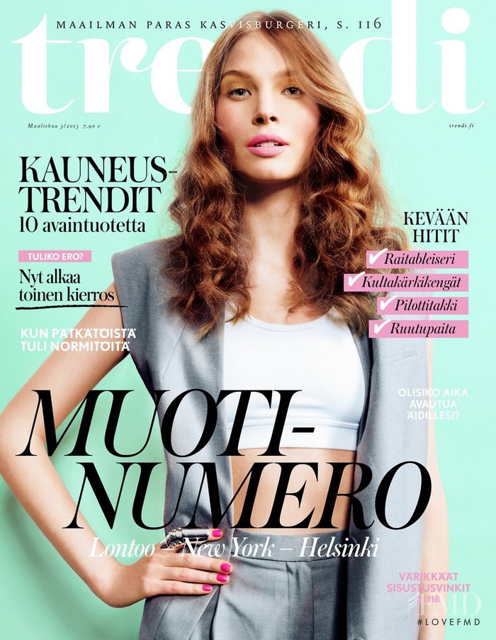 Anna Piirainen featured on the trendi cover from March 2013
