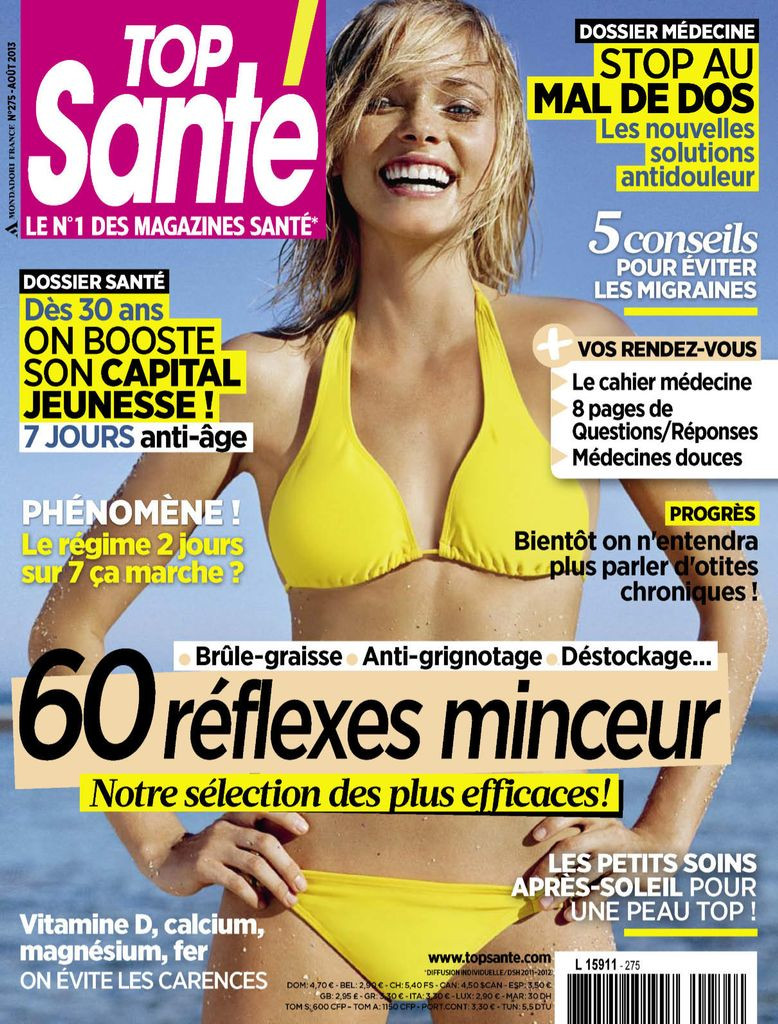  featured on the Top Santé France cover from August 2013