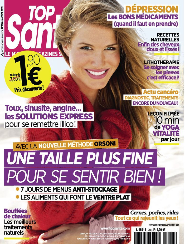  featured on the Top Santé France cover from January 2013