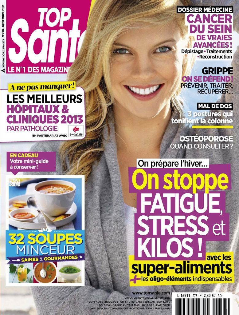  featured on the Top Santé France cover from November 2013