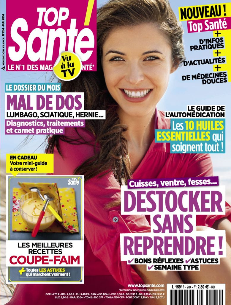 featured on the Top Santé France cover from May 2014