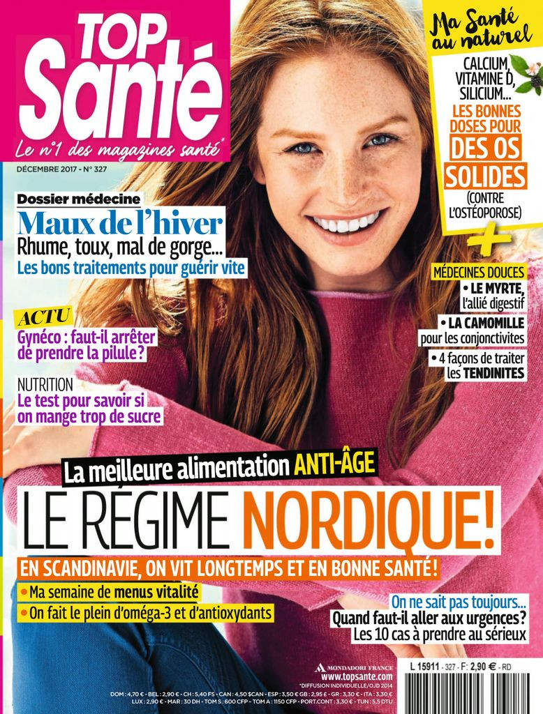  featured on the Top Santé France cover from December 2017