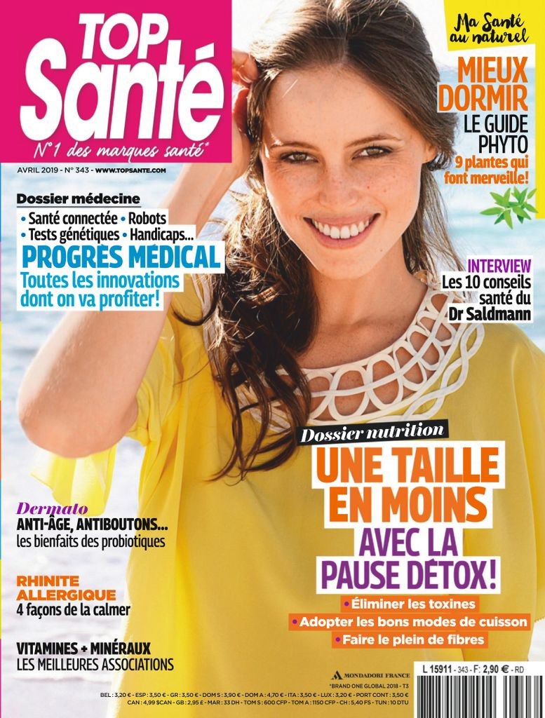  featured on the Top Santé France cover from April 2019