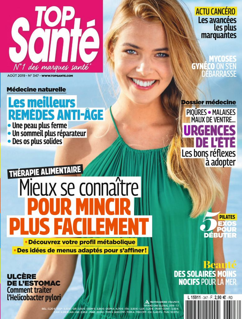  featured on the Top Santé France cover from August 2019