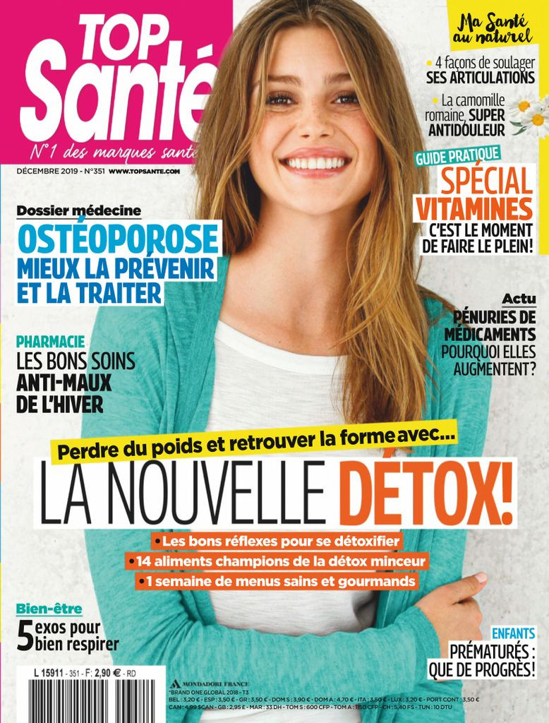 featured on the Top Santé France cover from December 2019