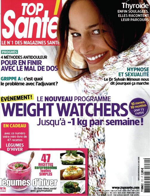  featured on the Top Santé France cover from December 2009
