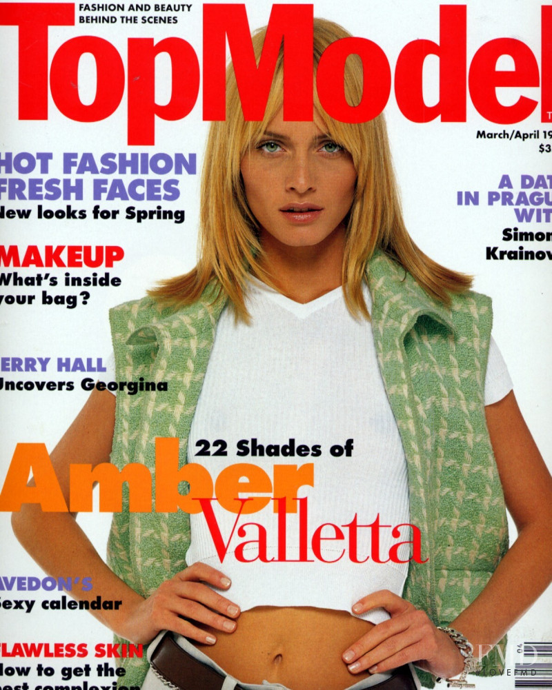 Amber Valletta featured on the Top Model cover from March 1997