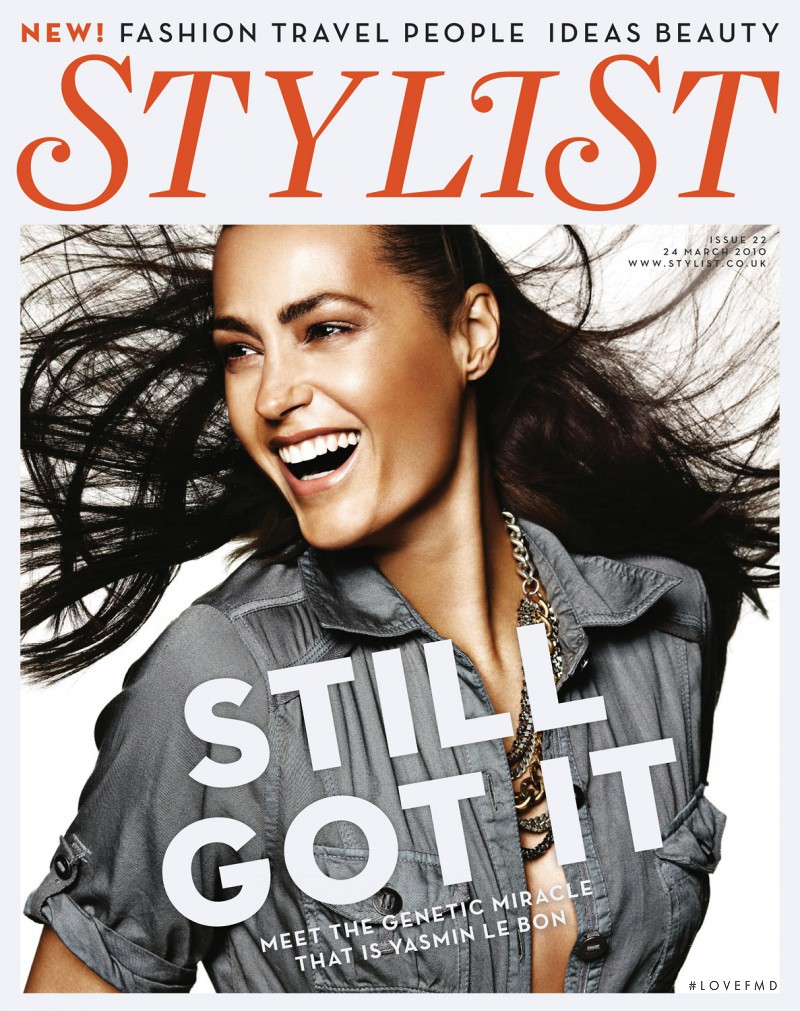 Yasmin Le Bon featured on the Stylist cover from March 2010