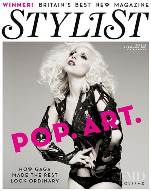 Lady Gaga featured on the Stylist cover from February 2011