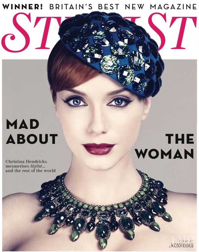 Christina Hendricks featured on the Stylist cover from March 2011