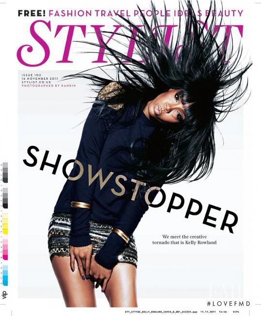 Kelly Rowland featured on the Stylist cover from November 2011
