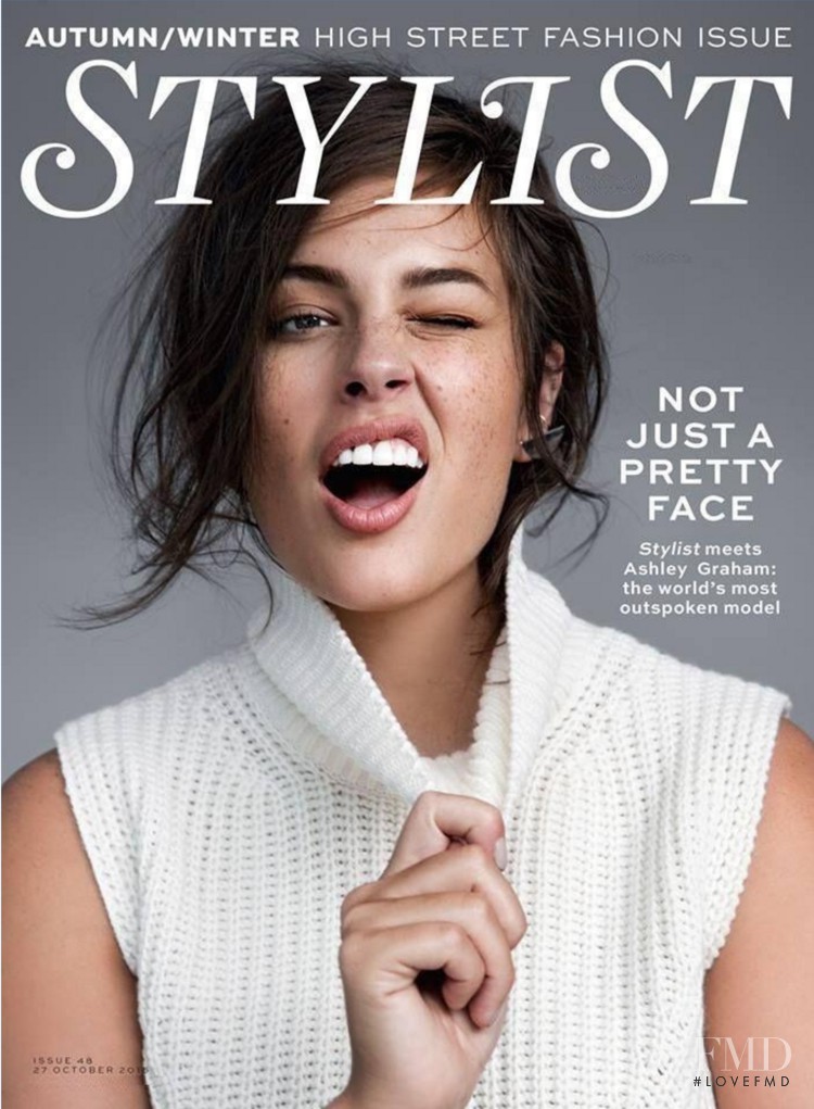 Ashley Graham featured on the Stylist cover from October 2015
