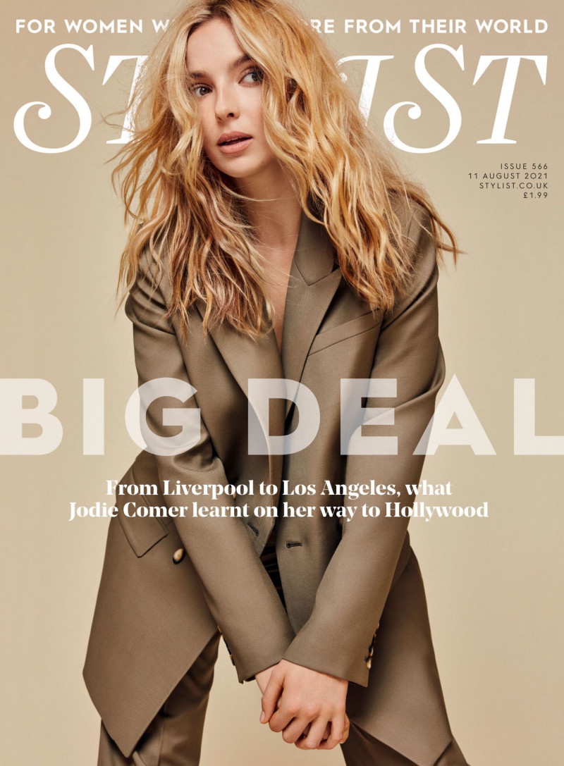  Jodie Comer featured on the Stylist cover from August 2021