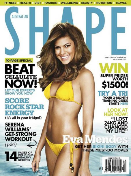 Eva Mendes featured on the Shape Australia cover from September 2010