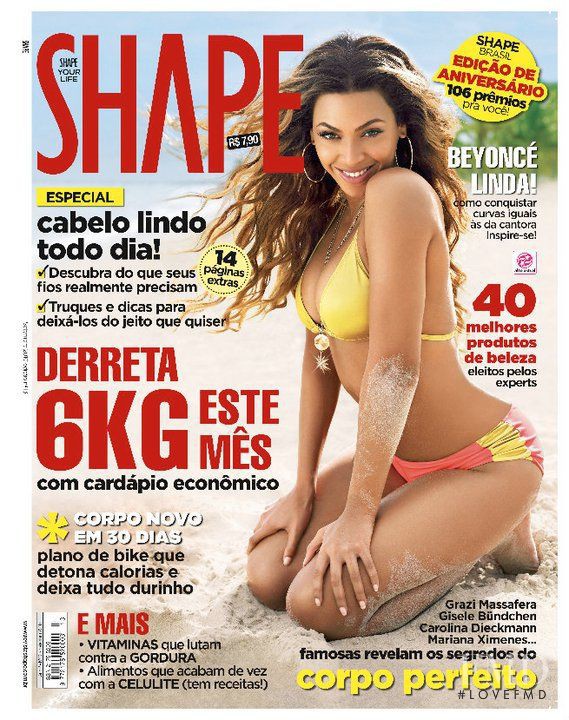 Beyoncé featured on the Shape Brazil cover from September 2010