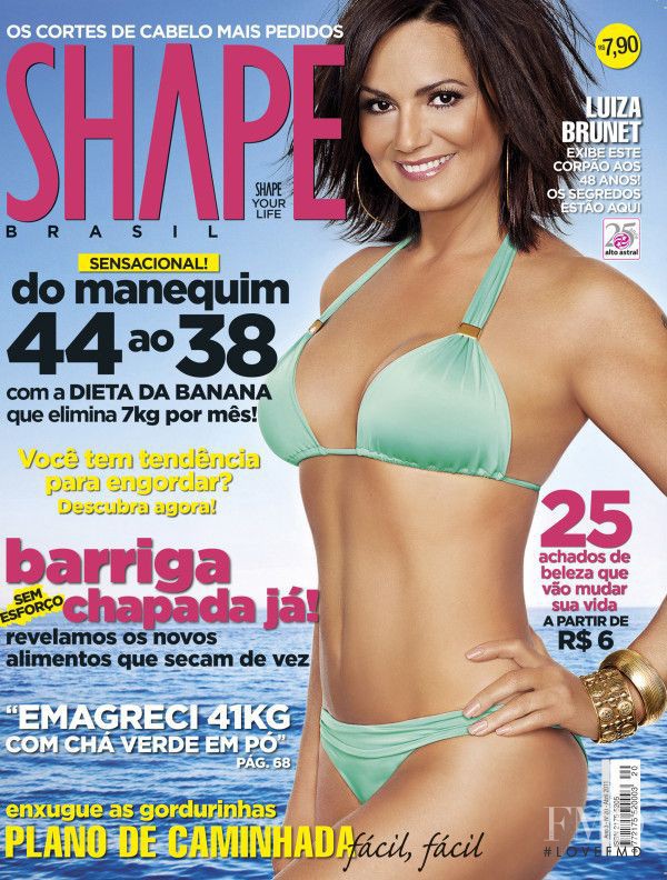 Luiza Brunet featured on the Shape Brazil cover from April 2011