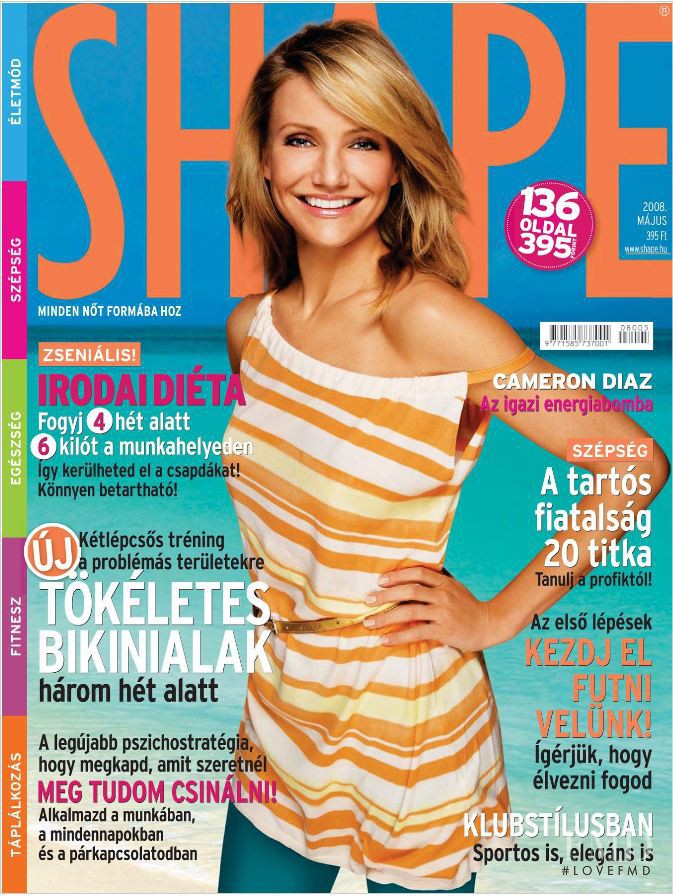 Cameron Diaz featured on the Shape Hungary cover from May 2008
