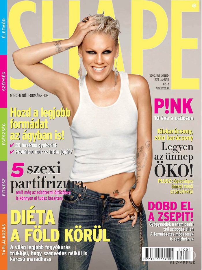 Pink featured on the Shape Hungary cover from December 2010