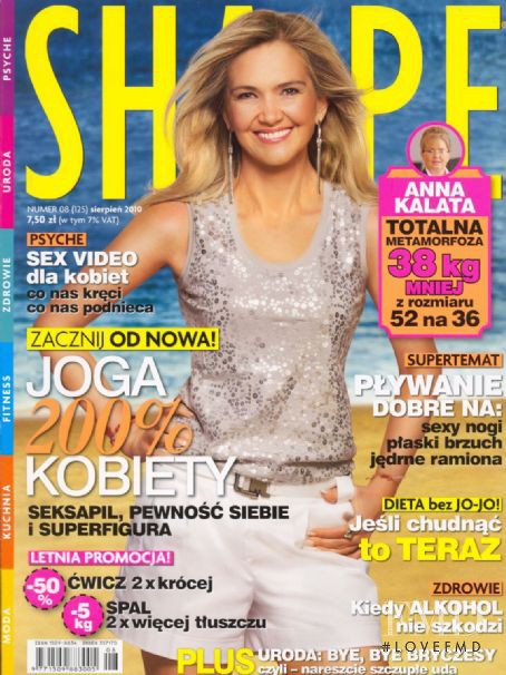 Anna Kalata featured on the Shape Poland cover from August 2010