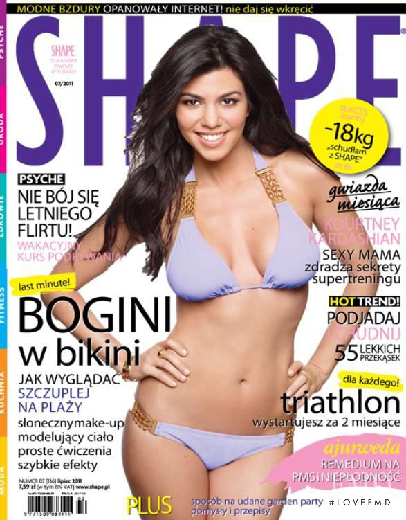 Kourtney Kardashian featured on the Shape Poland cover from July 2011