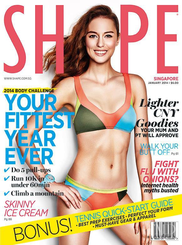  featured on the Shape Singapore cover from January 2014