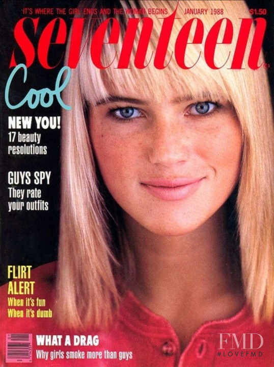 Debbie Smallback featured on the Seventeen USA cover from January 1988