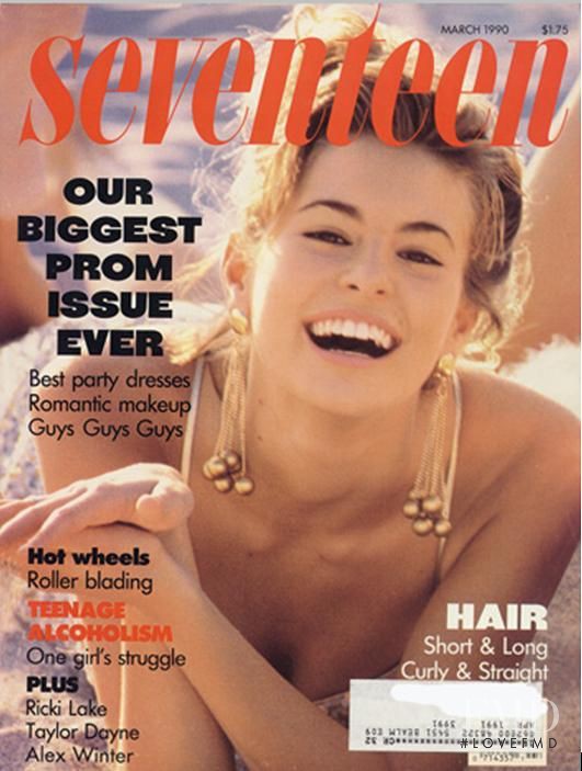 Niki Taylor featured on the Seventeen USA cover from March 1990