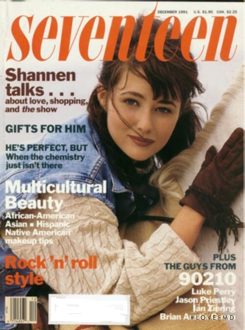 Shannen Doherty featured on the Seventeen USA cover from December 1991