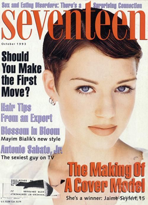 Kellie Martin featured on the Seventeen USA cover from October 1993