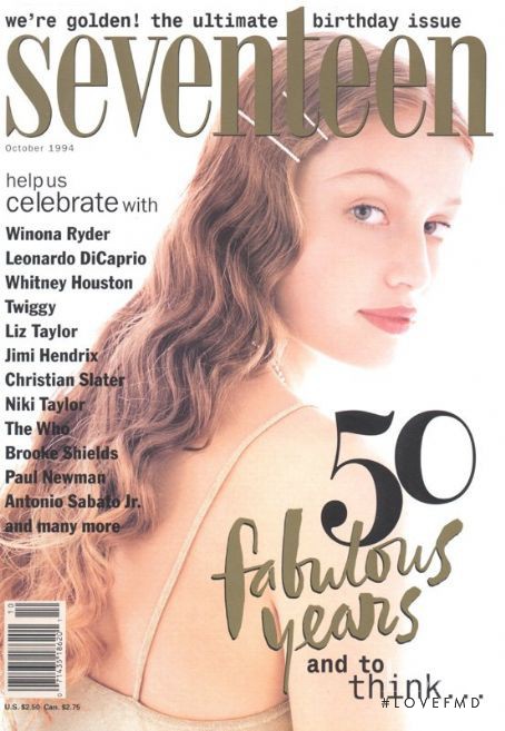 Laetitia Casta featured on the Seventeen USA cover from October 1994