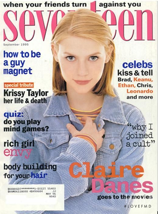 Claire Danes featured on the Seventeen USA cover from September 1995