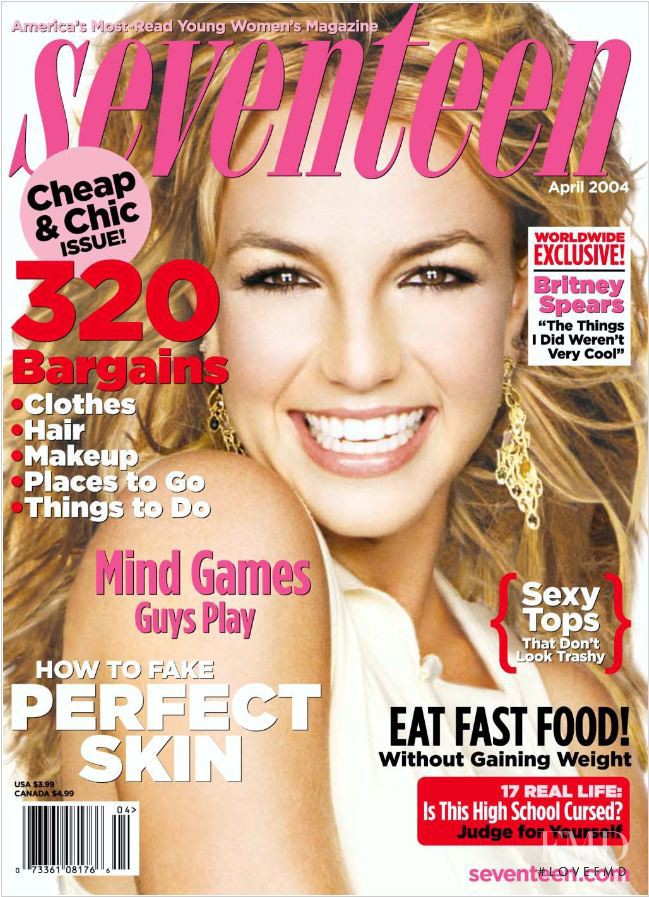 Britney Spears featured on the Seventeen USA cover from April 2004