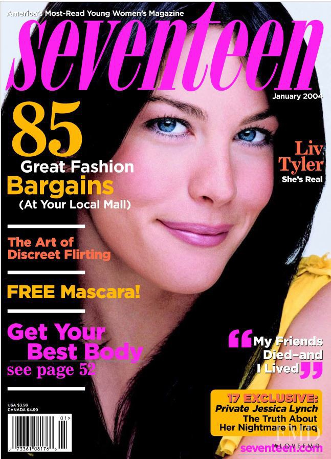 Liv Tyler featured on the Seventeen USA cover from January 2004