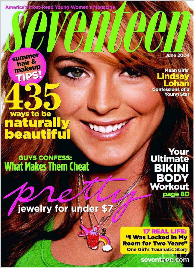 Lindsay Lohan featured on the Seventeen USA cover from June 2004