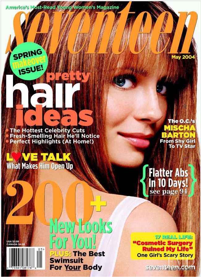 Mischa Barton featured on the Seventeen USA cover from May 2004