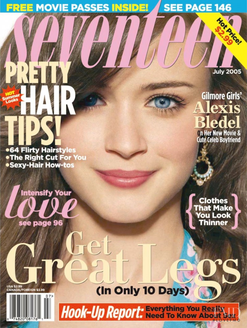 Alexis Bledel featured on the Seventeen USA cover from July 2005