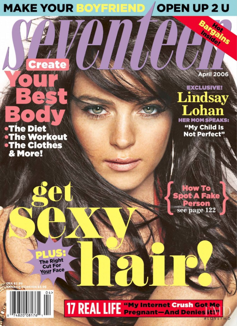 Lindsay Lohan featured on the Seventeen USA cover from April 2006